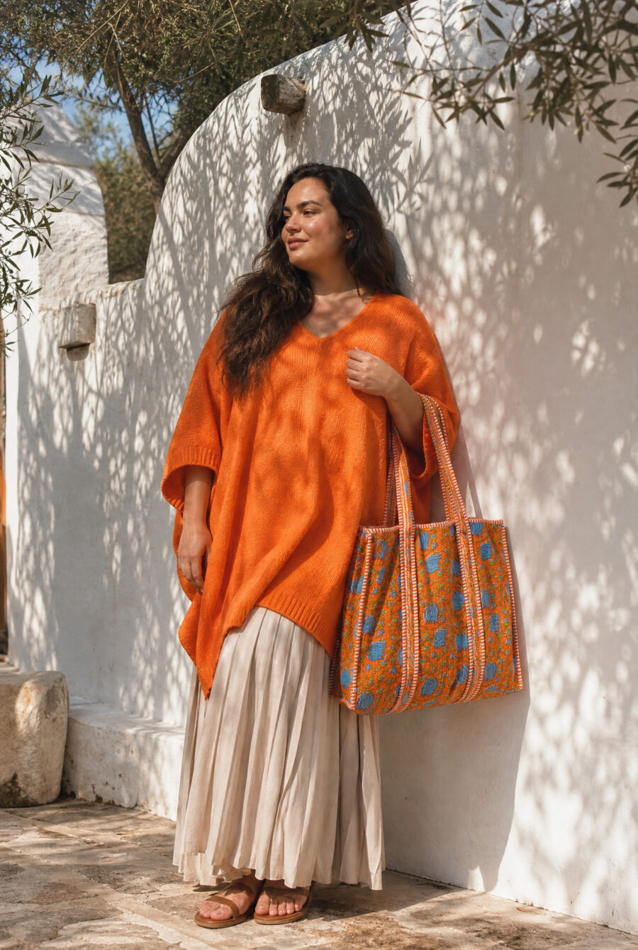 Poncho oranssi CELINE PLUS