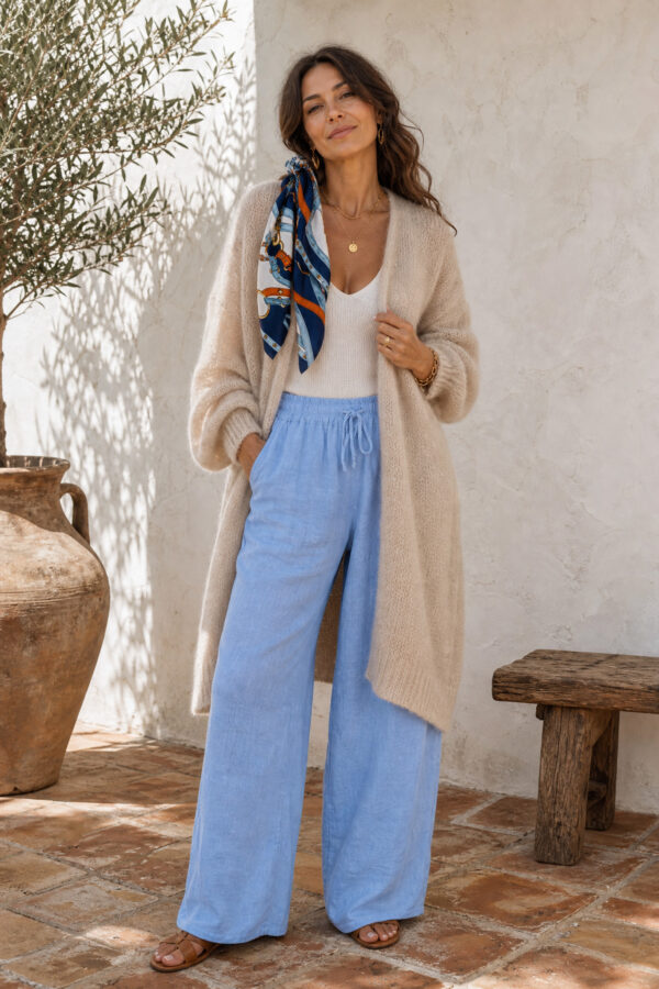 Mohair-neuletakki beige