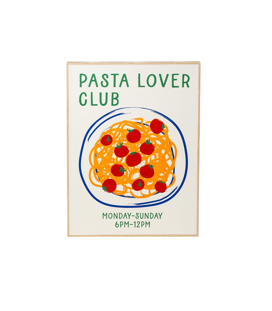 Taulu pasta lover club 30x40cm - Kuva 2