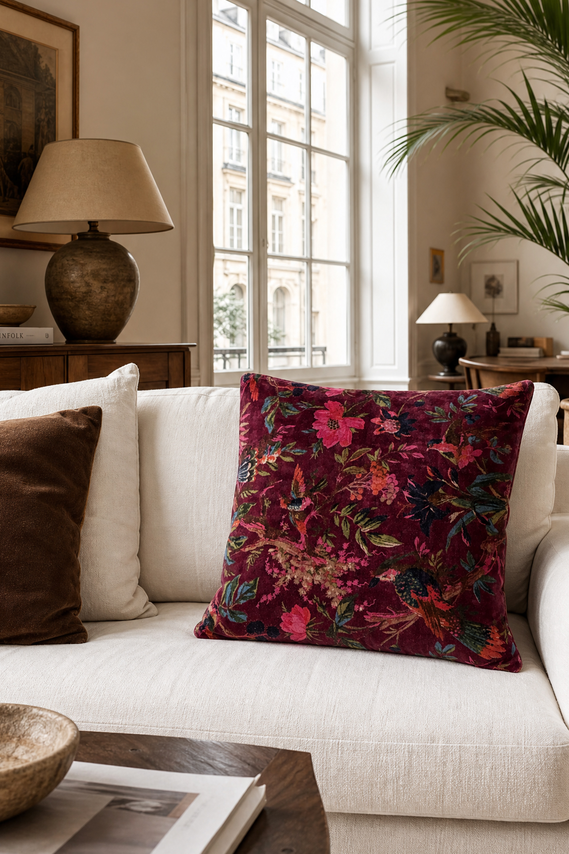 Samettityyny 50x50cm VELVET PLUM - Kuva 2