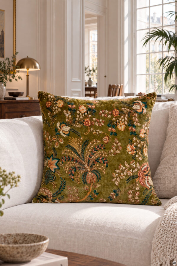 Samettityyny 50x50cm VELVET OLIVE