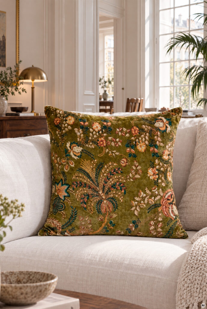 Samettityyny 50x50cm VELVET OLIVE