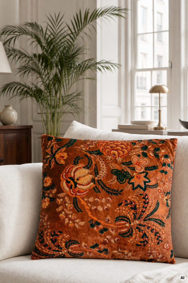 Samettityyny 50x50cm VELVET NUTMEG - Kuva 3
