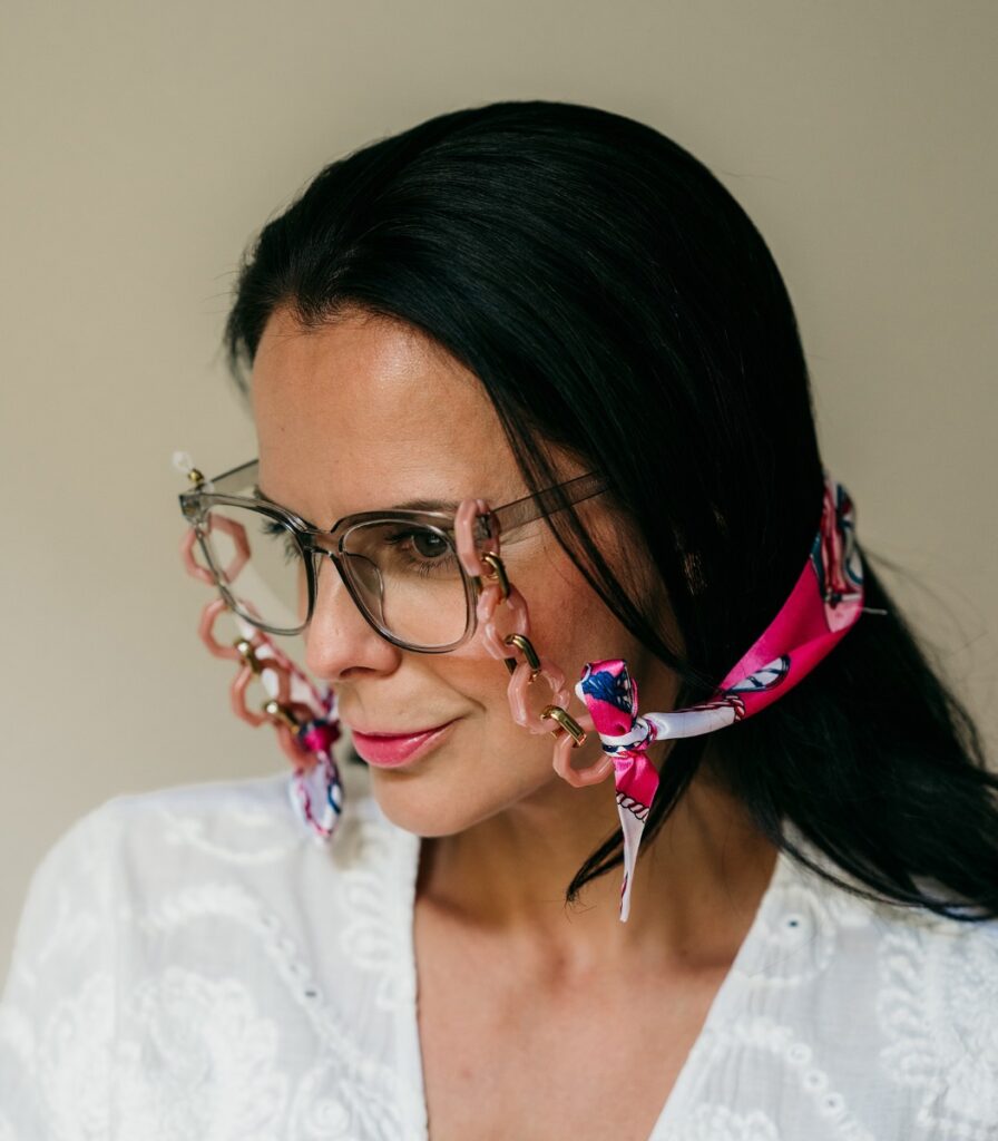 Lasiketju huivi pinkki SALLA