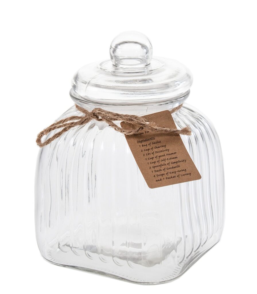 Lasipurkki 16x21cm raita MAMAS