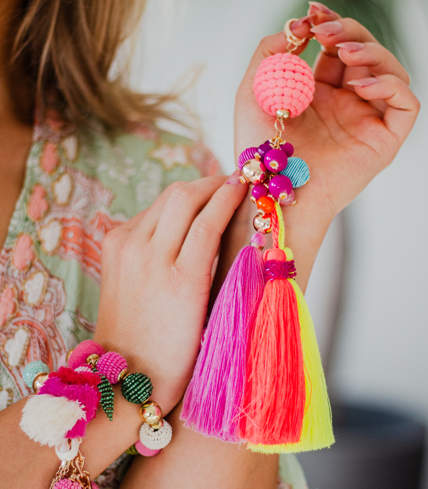Laukkukoru tassel moniväri