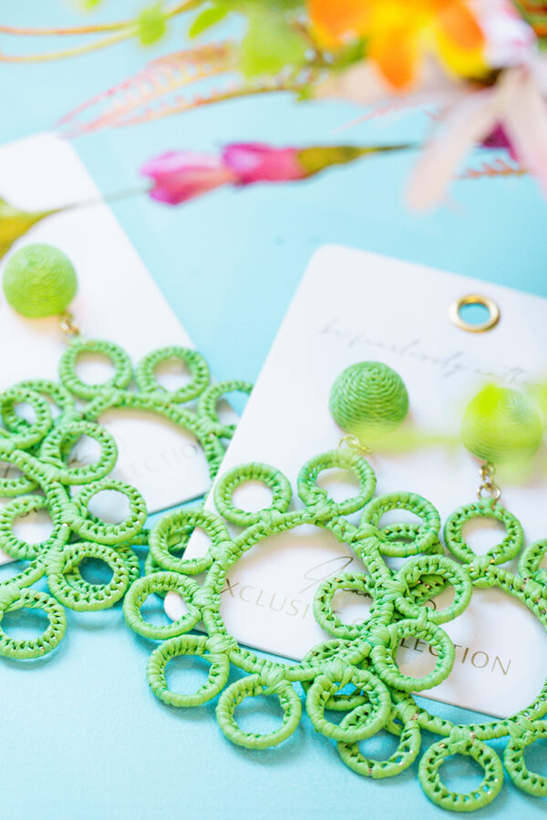 Korvakorut GREEN RAFFIA - Kuva 8