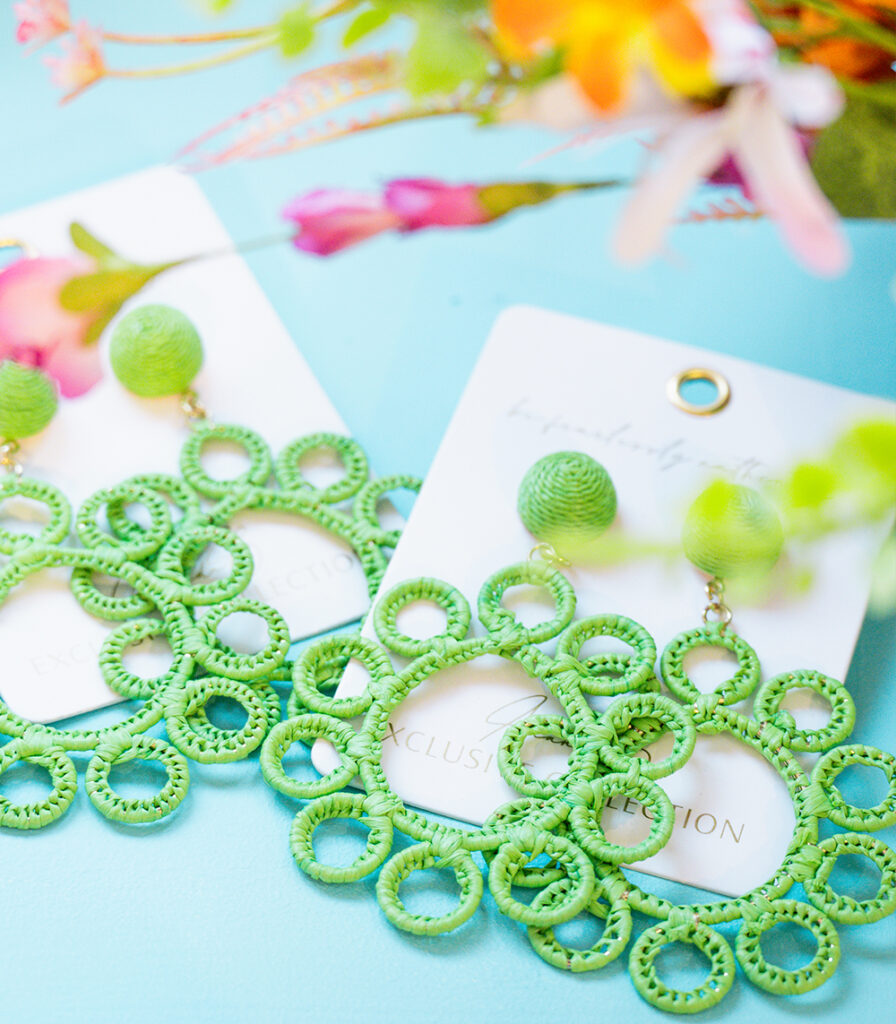 Korvakorut GREEN RAFFIA