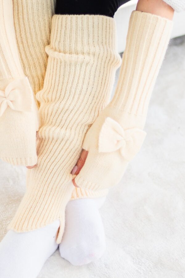 Säärystimet vaalea keltainen KNIT - Kuva 3