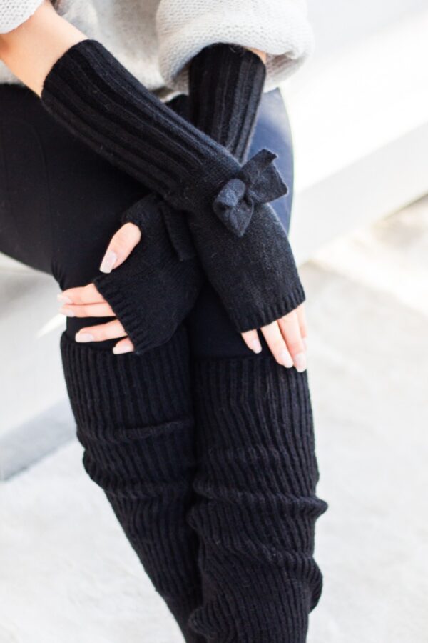 Kynsikkäät musta KNIT - Kuva 3