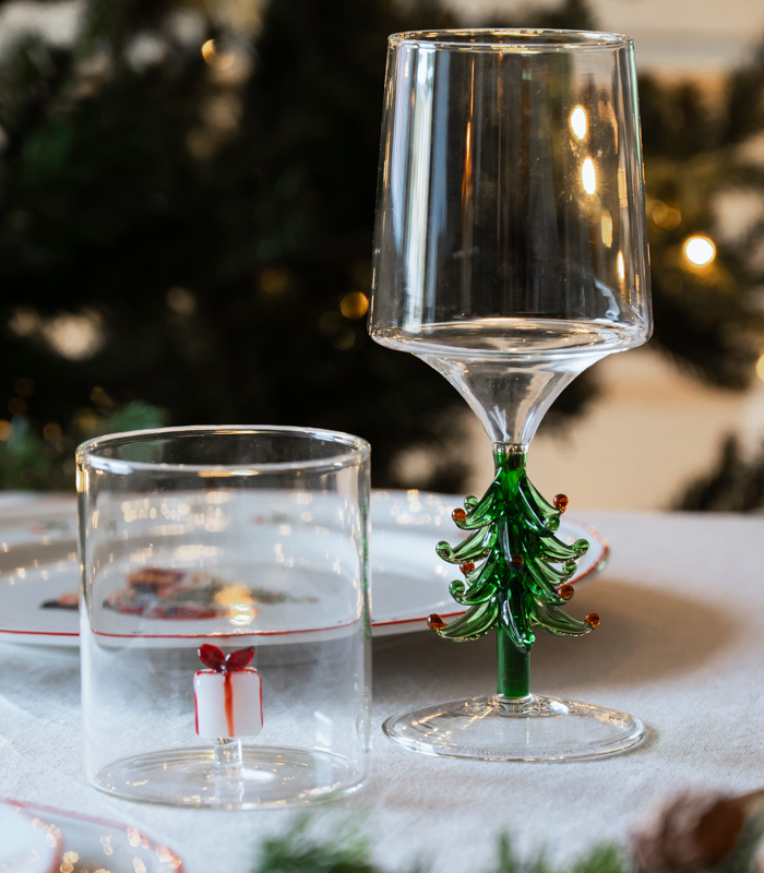 Viinilasi joulukuusi