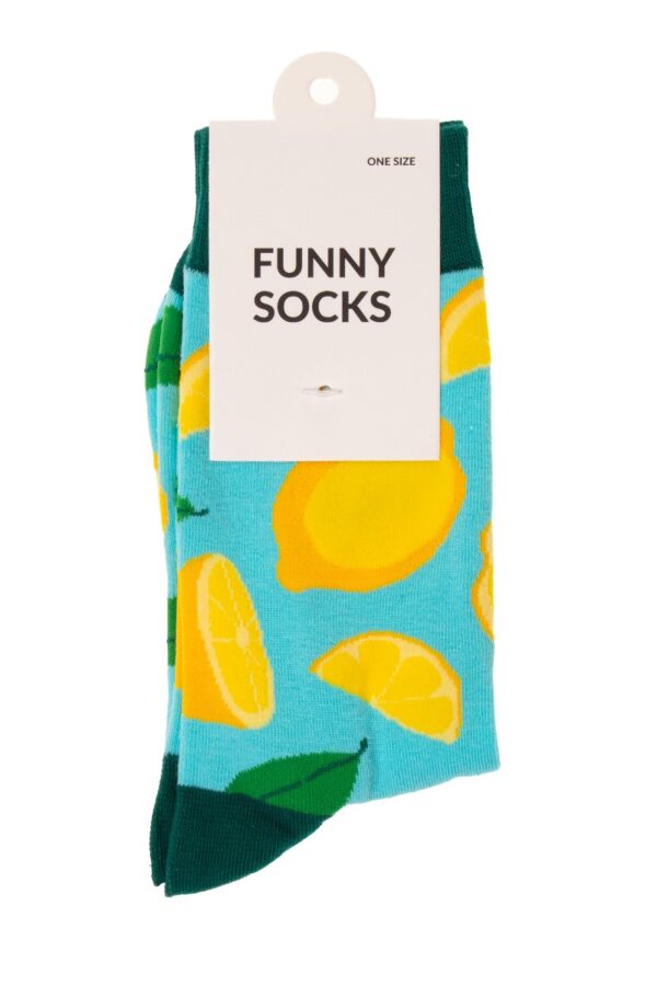 Sukat turkoosi sitruuna FUNNY SOCKS - Kuva 3