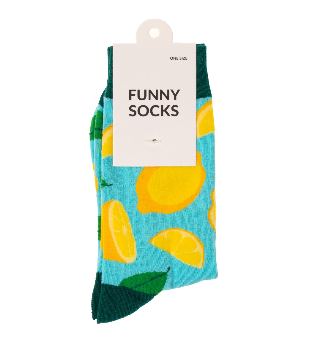 Sukat turkoosi sitruuna FUNNY SOCKS - Kuva 3