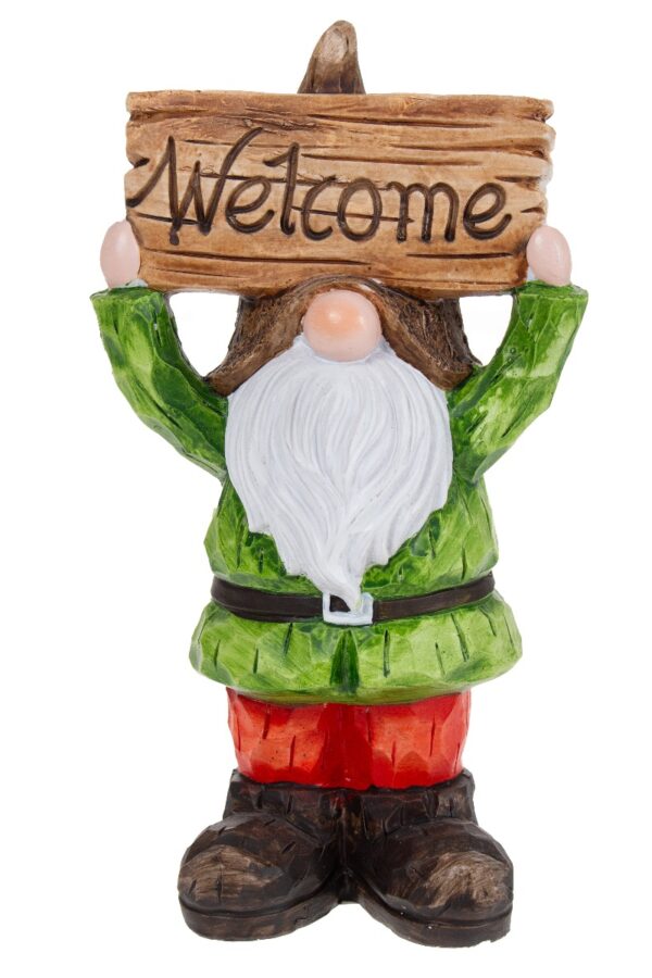 Puutarhatonttu 25cm welcome - Kuva 2