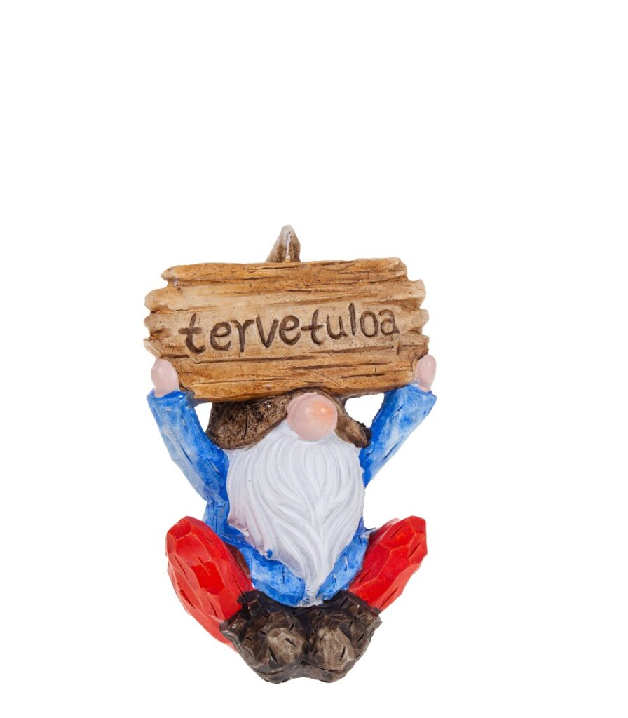 Puutarhatonttu 16cm tervetuloa
