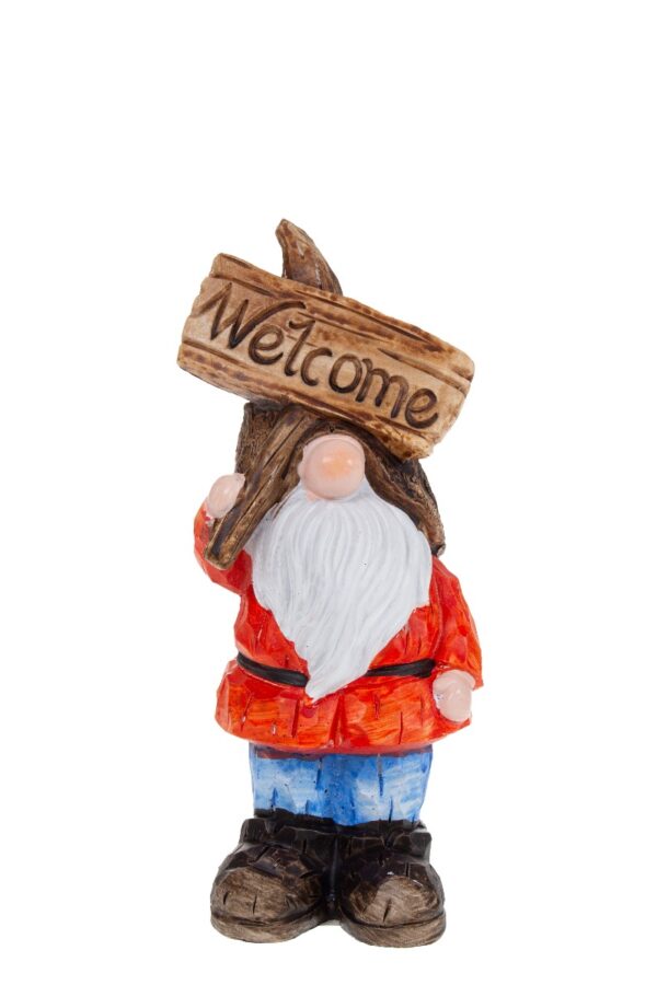 Puutarhatonttu 19cm welcome - Kuva 2