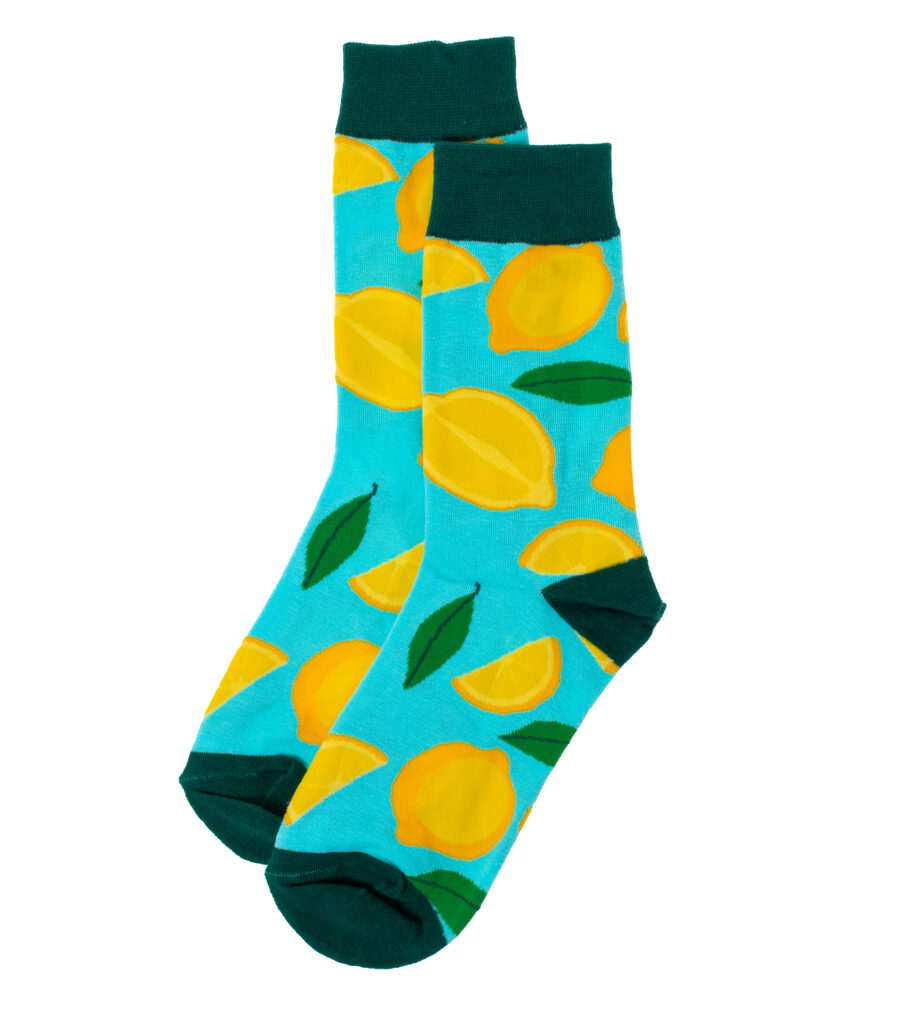 Sukat turkoosi sitruuna FUNNY SOCKS