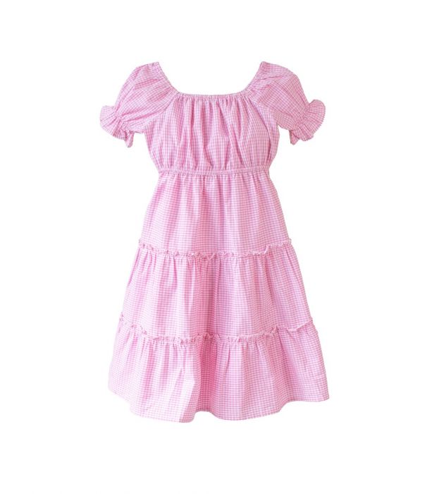 Lasten mekko pinkki ruutu MEA