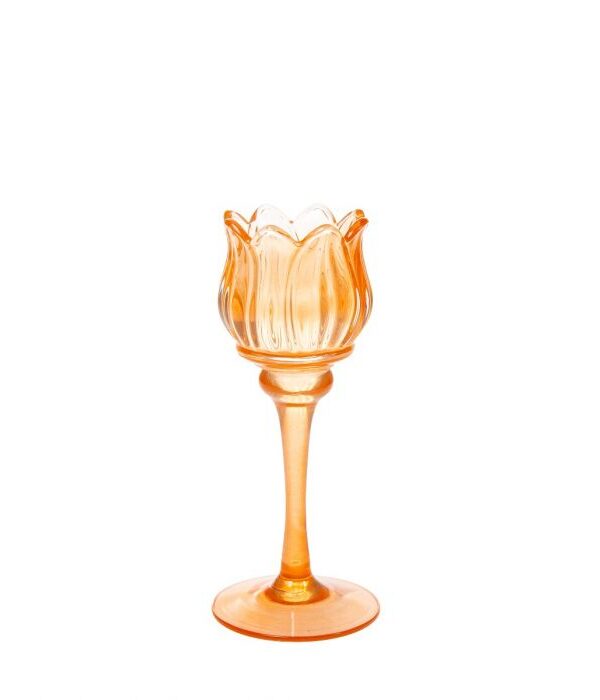 Kynttilänjalka kukka oranssi 19cm - Kuva 1
