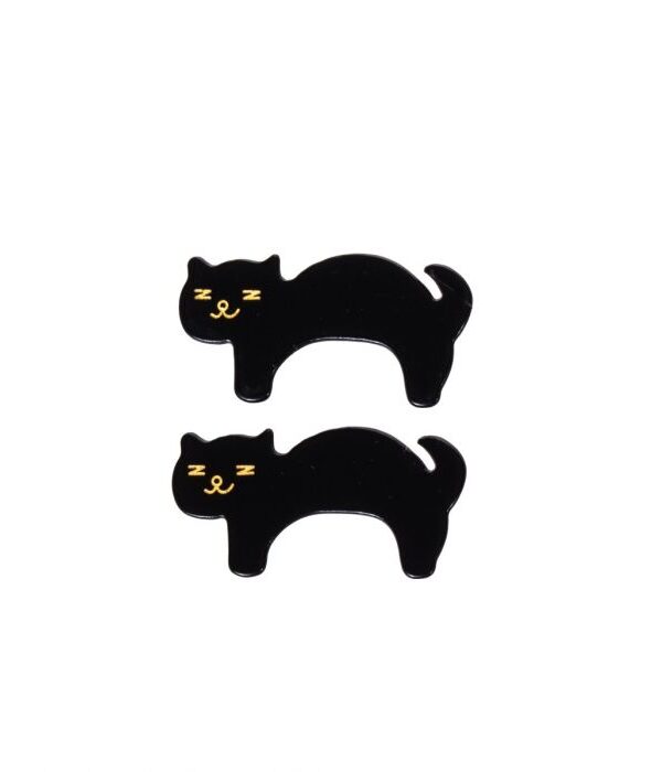 Hiussoljet 2kpl musta CAT - Kuva 1