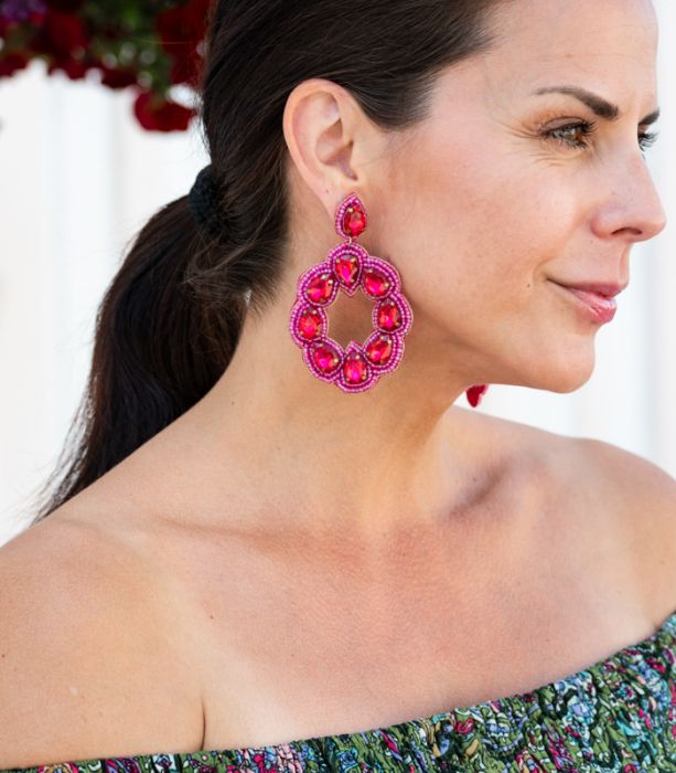 Korvakorut FUCHSIA DIAMOND