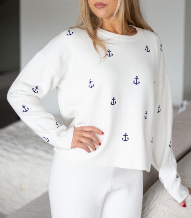 Paita ankkuri valk. LINNEA