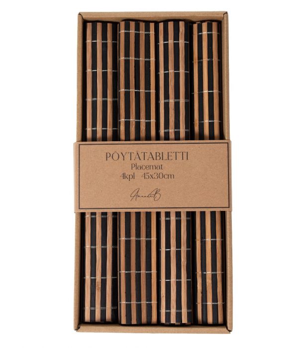 Pöytätabletti 4kpl bambu musta