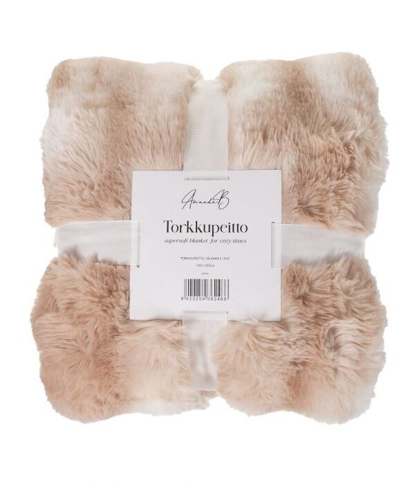 Torkkupeitto 130x150cm beige/valk. - Kuva 1