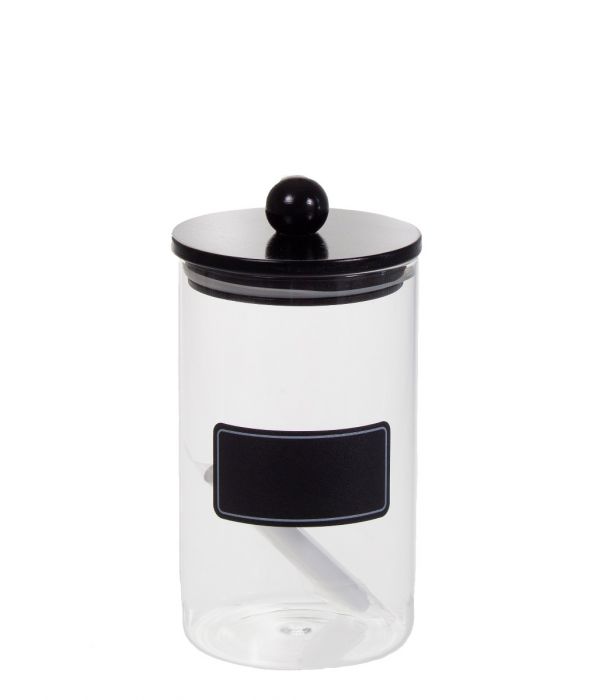 Lasipurkki 1000ml musta