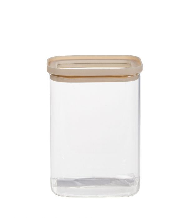 Lasipurkki 1100ml kerma/kirkas