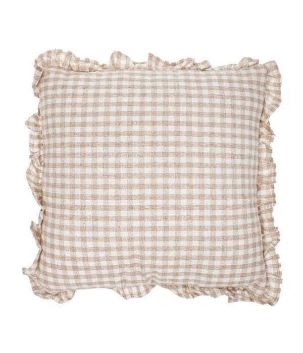 Tyyny beige ruutu 43x43cm - Kuva 1
