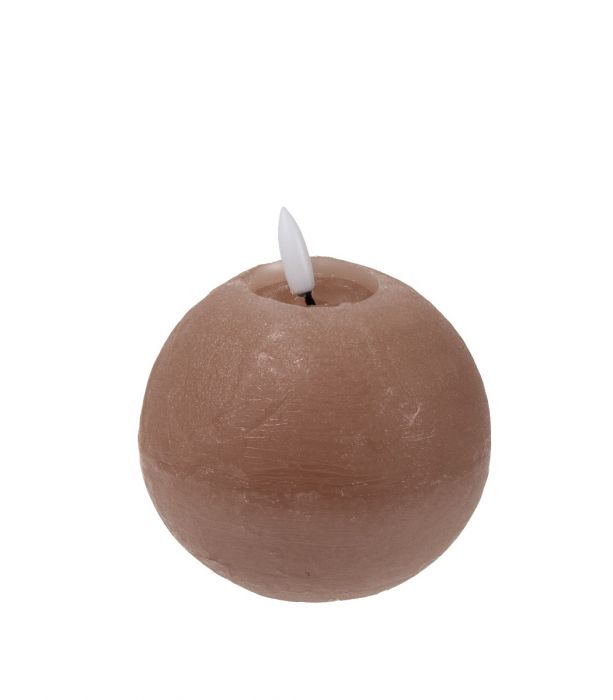 Pallokynttilä LED 10x12cm beige