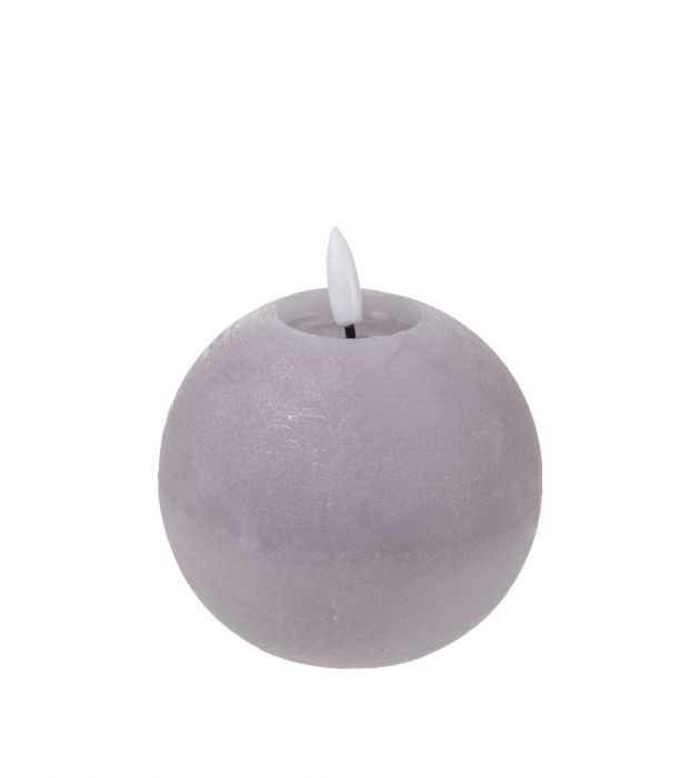 Pallokynttilä LED 10x12cm harmaa