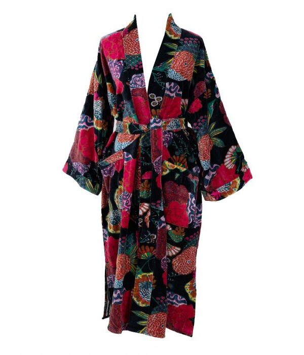 Kimono samettia musta