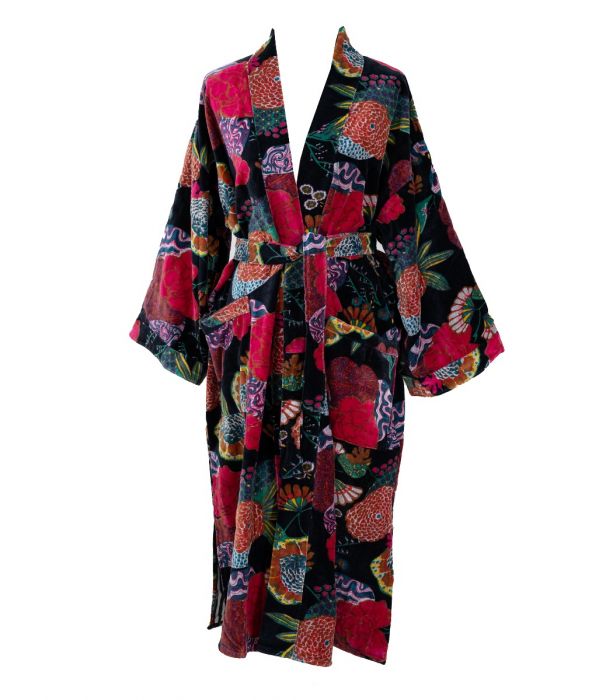 Kimono samettia musta