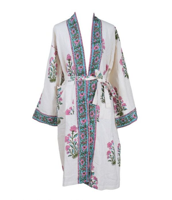 Kimono vohvelikangas turkoosi - Kuva 1