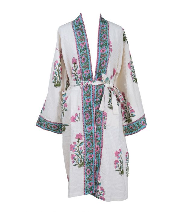 Kimono vohvelikangas turkoosi