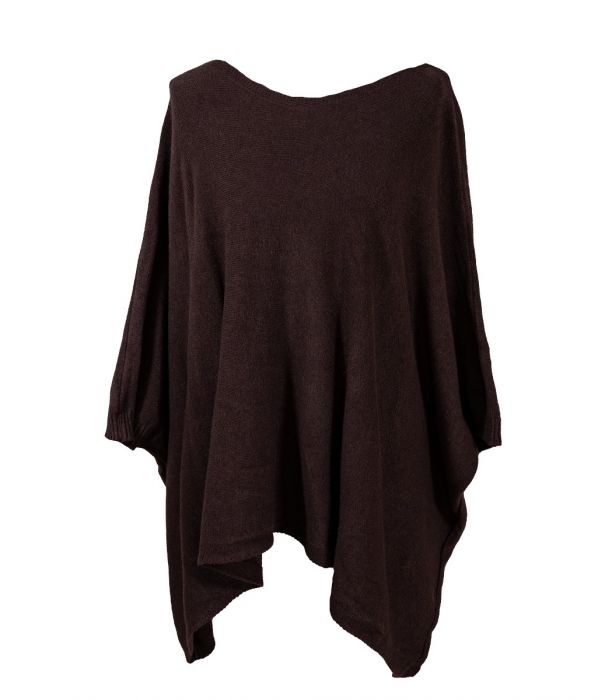 Poncho tummanruskea CELINE