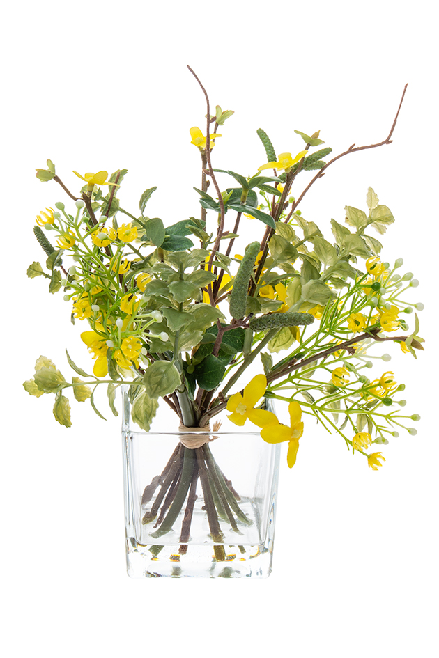 Kevätkimppu keltainen 22cm VASE