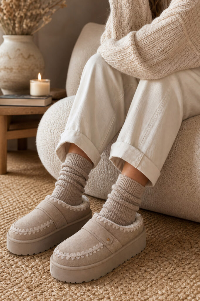 Paksupohjaiset pistokkaat beige