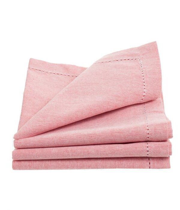 Puuvillalautasliinat/4 rosa TESS - Kuva 1
