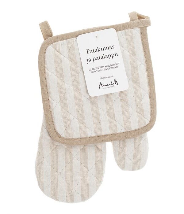 Patakinnas ja lappu beige STRIPE - Kuva 1