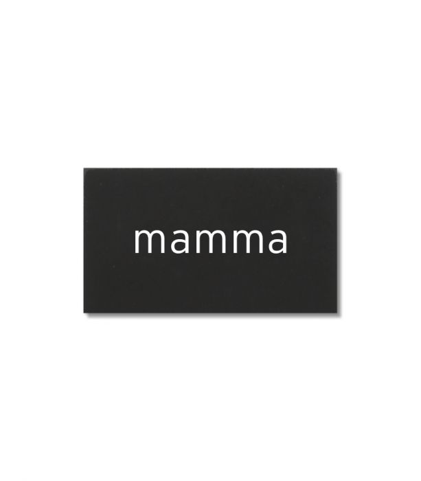 Kyltti 5x3cm mamma musta