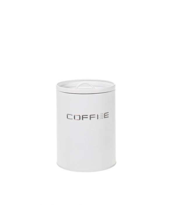 Peltipurkki Coffee valkoinen