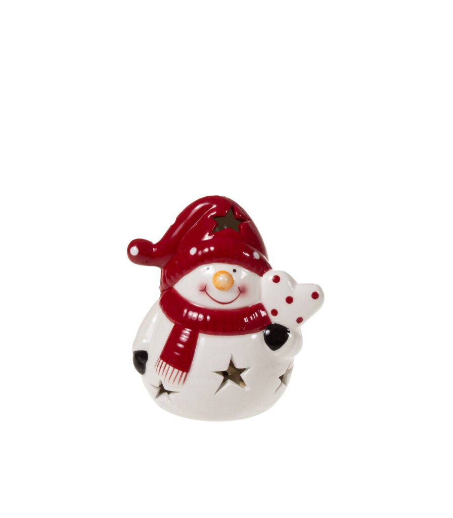 Lumiukko led-valolla 9,5cm sydän