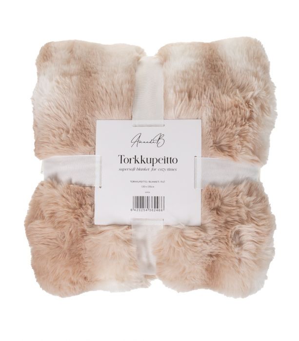 Torkkupeitto 130x150cm beige/valk.