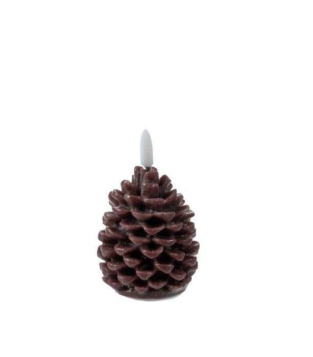 Käpykynttilä LED 6x10cm tum.rusk