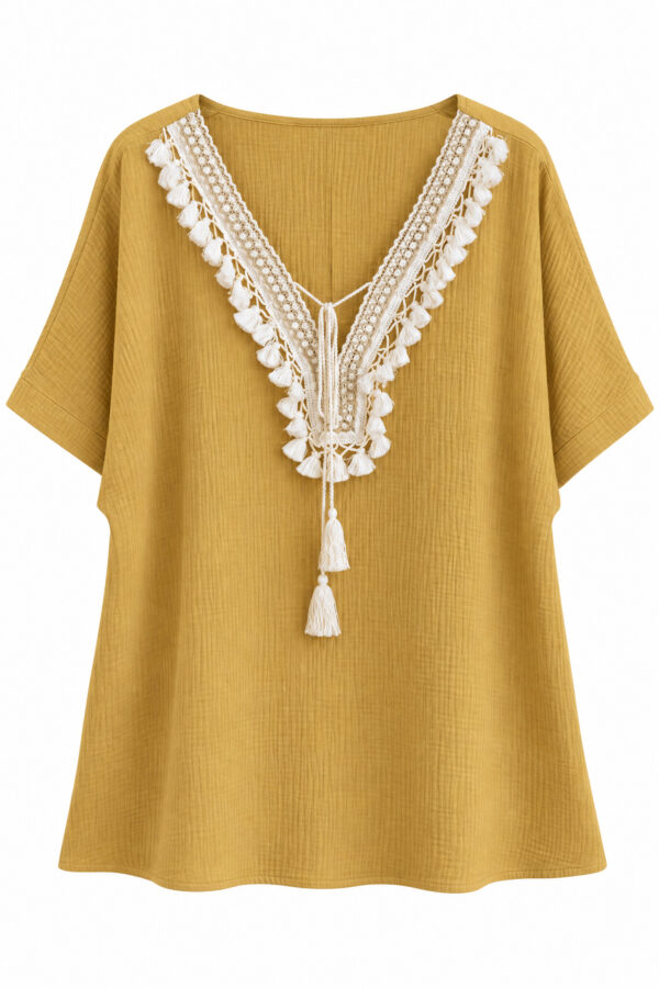 Paita sinappi boho PLUS - Kuva 2