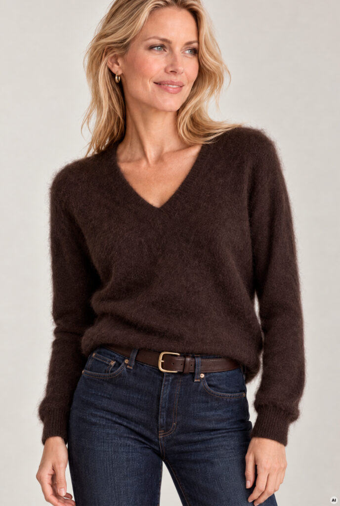 Neule tummanruskea CASHMERE TOUCH