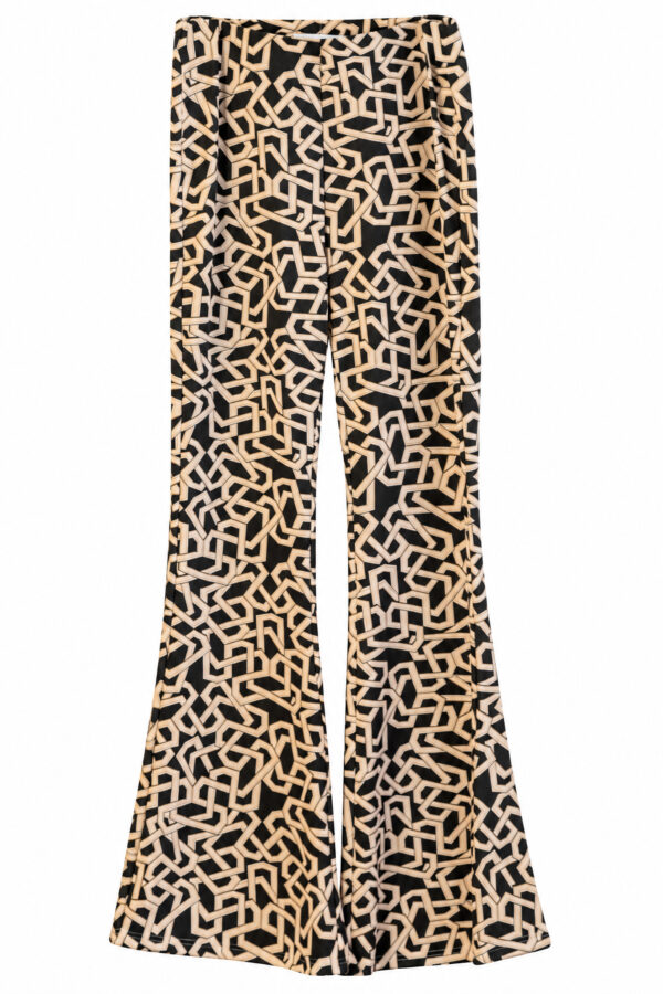 Leveälahkeiset housut musta/beige - Kuva 1